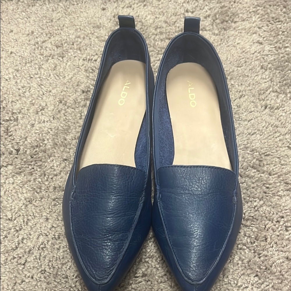 Aldo Blue Flats Sleek Loafer Design